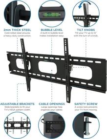 img 1 attached to 🖼️ Mount-It! Low-Profile Tilting TV Mount: Flush Mount Bracket for 42-70 in. Screen TVs, Ultra-Thin Design, Strong 220 lbs. Capacity!