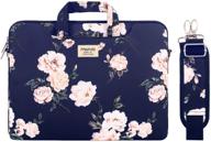 🔵 mosiso laptop shoulder bag for macbook pro/air 13 inch - camellia blue with trolley belt logo