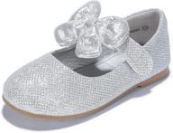 ✨ sparkle in style with pandaninjia glitter silver girls' shoes and flats for toddlers logo