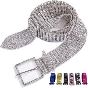 img 4 attached to Luxurious Women's Accessories: Silver Diamond Crystal Rhinestone Belts & More