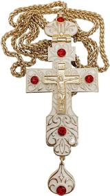 img 4 attached to Pectoral Crystallized Crucifix Christian Necklace