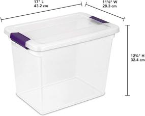 img 2 attached to 📦 Sterilite 27 Quart/26 Liter ClearView Latch Box with Sweet Plum Latches - Clear, 6-Pack