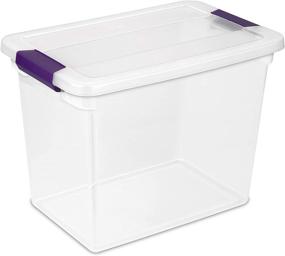 img 3 attached to 📦 Sterilite 27 Quart/26 Liter ClearView Latch Box with Sweet Plum Latches - Clear, 6-Pack