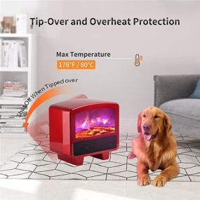 img 1 attached to 🔥 Efficient Indoor Electric Space Heater: Portable Fireplace Heater with Realistic 3D Flame Effect, Overheat/Tip Over Protection - Perfect for Office, Bedroom, Living Room