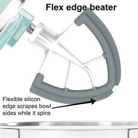 img 2 attached to 🔧 Leixe All-Metal Die Cast Flex Edge Beater - Silicone Edges Bowl Scraper for KitchenAid Tilt-Head Stand Mixer