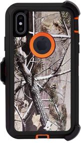 img 3 attached to 📱 Inficase Protective Holster Case (Camo) for iPhone Xs Max (6.5"), Heavy-Duty Hybrid Cover with Belt-Clip Holder, Military Grade Shockproof Armor Drop-Proof Rugged Protection, Orange/Camouflage: Ultimate Defense for Your iPhone Xs Max!