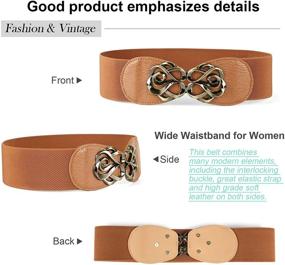 img 1 attached to 👗 JASGOOD Women's Vintage Elastic Wide Waist Belt - Stretchy Belt for Dresses