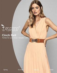 img 3 attached to 👗 Женский винтажный эластичный пояс JASGOOD - растягивающийся пояс для платьев