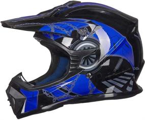 img 2 attached to 🖤 DOT Approved ILM Adult ATV Motocross Dirt Bike Motorcycle BMX MX Downhill Off-Road MTB Mountain Bike Helmet - Blue Black, Adult-Medium