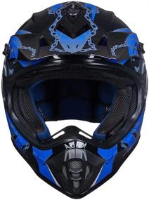 img 1 attached to 🖤 DOT Approved ILM Adult ATV Motocross Dirt Bike Motorcycle BMX MX Downhill Off-Road MTB Mountain Bike Helmet - Blue Black, Adult-Medium