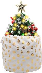 img 2 attached to 🎄 Joiedomi 21" Prelit Tabletop Christmas Tree: Snow-Flocked with Pine Cones and Burlap Base - Complete Decoration Kit Included