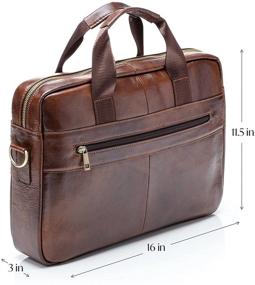 img 1 attached to 👜 Genuine Leather Briefcase for Men: Stylishly Padded Protection for 14 inch Laptop