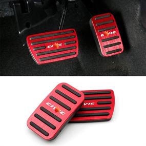 img 4 attached to 🚘 Enhance Your Driving Experience with Horry No Drilling Non Slip Gas Pedal Brake Pedal Kit Cover for Honda 10th Civic 2016-2020 (RED)