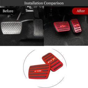 img 2 attached to 🚘 Enhance Your Driving Experience with Horry No Drilling Non Slip Gas Pedal Brake Pedal Kit Cover for Honda 10th Civic 2016-2020 (RED)