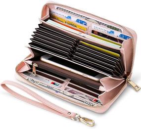 img 4 attached to 👜 Stylish and Secure: Women's Leather Wristlet Wallet - Blocking Handbags & Wallets