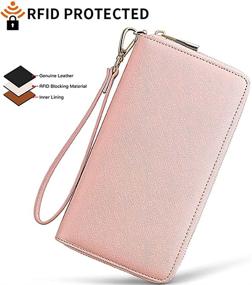 img 3 attached to 👜 Stylish and Secure: Women's Leather Wristlet Wallet - Blocking Handbags & Wallets