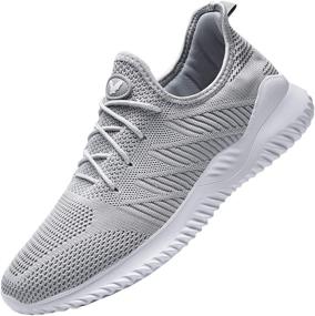 img 4 attached to 👟 Dark Grey Athletic Men's Shoes - Lightweight & Comfortable Autper Sneakers