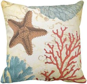 img 1 attached to 🏖️ Emvency Throw Pillow Covers: The Beach Starfish and Summer Rhinestone Decor, Set of 4 - Home Decor, 18x18 Inches Pillowcases