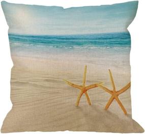 img 2 attached to 🏖️ Emvency Throw Pillow Covers: The Beach Starfish and Summer Rhinestone Decor, Set of 4 - Home Decor, 18x18 Inches Pillowcases