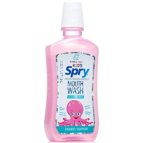 img 2 attached to Spry Kids Mouthwash: Xylitol Alcohol-Free Mouthwash with Enamel Support, Natural Bubble Gum Flavor - 16 fl oz