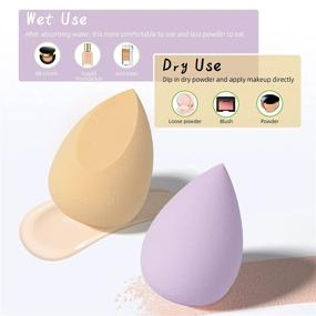 img 2 attached to Flawless Beauty Blender Makeup Sponge Set 💄 with Multi-Colored Storage Box: Perfect for Liquid Makeup Application