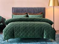 🛌 experience luxurious slumber with deep sleep home 100% velvet soft hand feeling duvet cover set in darkgreen for queen size bed - zipper closure, no inside fill - twin/full/queen size logo