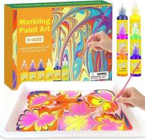img 4 attached to 🎨 Creative MFJL Marbling Paint Crafts for Kids - Unleash Imaginations and Make Stunning Artwork!