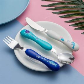 img 1 attached to 🍽️ Lehoo Castle Ocean Toddler Utensils Set: 6pcs Stainless Steel Silverware for Safe and Easy Feeding of Toddlers and Children