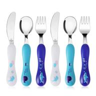 🍽️ lehoo castle ocean toddler utensils set: 6pcs stainless steel silverware for safe and easy feeding of toddlers and children logo