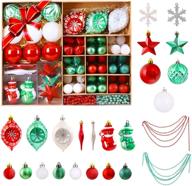 🎄 81-piece shatterproof glitter christmas ball ornaments set - tree hanging decoration for xmas, holiday party - handheld gift package included логотип