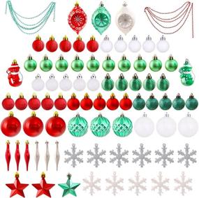 img 3 attached to 🎄 81-Piece Shatterproof Glitter Christmas Ball Ornaments Set - Tree Hanging Decoration for Xmas, Holiday Party - Handheld Gift Package Included