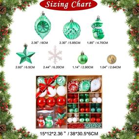 img 2 attached to 🎄 81-Piece Shatterproof Glitter Christmas Ball Ornaments Set - Tree Hanging Decoration for Xmas, Holiday Party - Handheld Gift Package Included