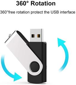 img 3 attached to 💾 JUANWE 100 Pack USB 2.0 4GB Bulk Flash Drives with Swivel Design - Black