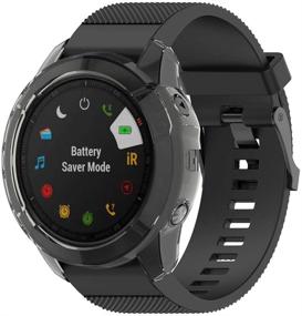 img 3 attached to 📱 Protective TPU Case Cover for Garmin Fenix 6X - Anti Drop Skin in TPU Black