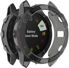 img 4 attached to 📱 Protective TPU Case Cover for Garmin Fenix 6X - Anti Drop Skin in TPU Black