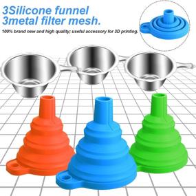 img 1 attached to 🖨️ Efficient 6 Pack 3D Printer Accessories: Collapsible Silicone Funnels & Stainless Steel Resin Filter Cups for Easy Resin Reclamation