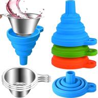 🖨️ efficient 6 pack 3d printer accessories: collapsible silicone funnels & stainless steel resin filter cups for easy resin reclamation логотип