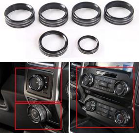 img 4 attached to 🔧 6pcs Black Aluminum AC & Trailer & 4WD Switch Knob Ring Cover Trim for Ford F150 XLT 2016-2019: Sleek and Durable Enhancements