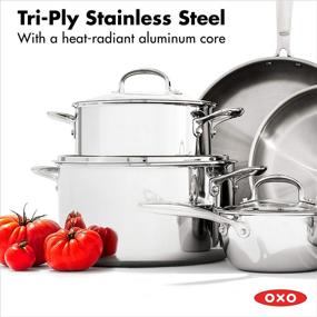 img 2 attached to 🍳 High-Quality OXO Good Grips Pro Tri Ply Stainless Steel Cookware Set - 13 Piece: Dishwasher Safe, Nonstick Pots and Pans