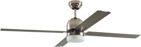 img 4 attached to Rivet Modern Straight Blade Remote Control Flush Mount Ceiling Fan - 53 x 53 x 16 Inches, Brushed Nickel