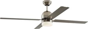 img 3 attached to Rivet Modern Straight Blade Remote Control Flush Mount Ceiling Fan - 53 x 53 x 16 Inches, Brushed Nickel