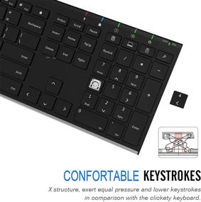 img 1 attached to Всё в нержавеющей стали беспроводная клавиатура Allife Ultra Slim для компьютера/настольного ПК/ноутбука/планшета Surface/умного ТВ 🖥️ и Windows 10/8/7 – полноразмерная с цифровым блоком и аккумулятором для зарядки.
