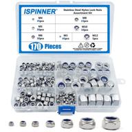 🔩 170pcs 304 stainless steel hex locknuts m3 m4 m5 m6 m8 m10 m12 nylon insert lock nut assortment kit by ispinner logo