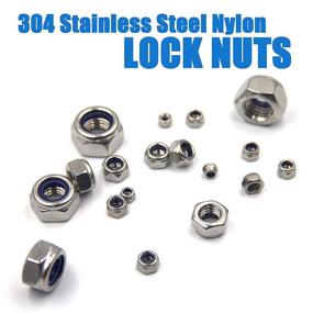 img 2 attached to 🔩 170pcs 304 Stainless Steel Hex Locknuts M3 M4 M5 M6 M8 M10 M12 Nylon Insert Lock Nut Assortment Kit by ISPINNER