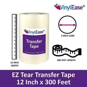 img 1 attached to 🎵 Vinyl Ease 12 inch x 300 feet EZ Tear Transfer Tape: Medium Tack Layflat Adhesive for Decals, Signs, Wall Words & More