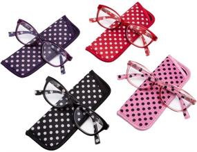 img 3 attached to 👓 EYEGUARD Polka Dot Fashion Women's Reading Glasses - Pack of 4 Pairs with Spring Hinges