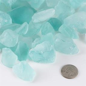 img 2 attached to 🌊 CYS EXCEL Large Frosted Light Blue Sea Glass (4 LBS, Approx. 6 Cups) | Crushed Glass Vase Filler | Multiple Color Choices | Aquarium Nautical Decor for Art Crafts