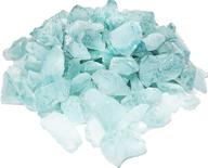 🌊 cys excel large frosted light blue sea glass (4 lbs, approx. 6 cups) | crushed glass vase filler | multiple color choices | aquarium nautical decor for art crafts логотип