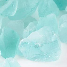 img 1 attached to 🌊 CYS EXCEL Large Frosted Light Blue Sea Glass (4 LBS, Approx. 6 Cups) | Crushed Glass Vase Filler | Multiple Color Choices | Aquarium Nautical Decor for Art Crafts