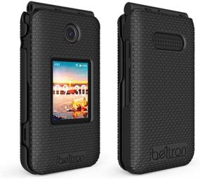 img 2 attached to 📱 Black Snap-On Case with Rotating Belt Clip Holster for Cricket Debut Flip & AT&T Cingular Flip 4